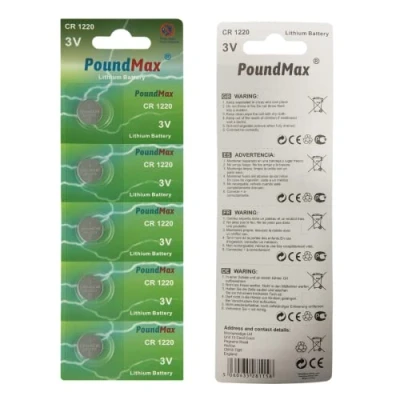 Afbeelding van PoundMax 1220 CR1220 lithium knoopcellen, 3 V, 5 stuks