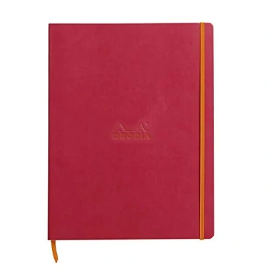 Afbeelding van Rhodia Rhodiarama 117712C notitieboek (met zacht deksel in A4+, 220 x 297 mm, 80 vellen, microgeperforeerd, gelinieerd, met elastiek, bladwijzer, rekbare binnenzak) 1 stuk, framboos