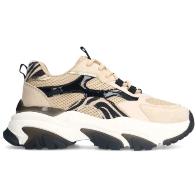 Afbeelding van Sacha Dames Beige zebra sneakers met zwarte details Maat 36