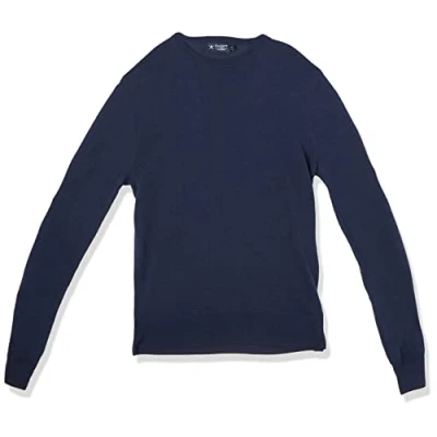 Afbeelding van Hackett London Heren GMD Merino Silk Crew Pullover Sweater, Blauw (Steel Blue), S