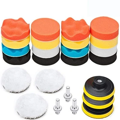 Afbeelding van BangShou Auto Polijstset 25pcs Polijstspons Set Polijstsponzen 3 inch Polijstpad Wol voor Polijstmachine Adapter (3 polijstspons)