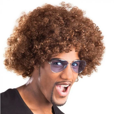 Afbeelding van Pruik carnaval bruin krullen