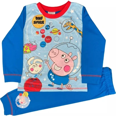 Afbeelding van George Pig pyjama katoen van Peppa Big Dino Space pyama maat 92/98