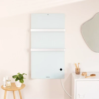 Afbeelding van CREATE WARM TOWEL CRYSTAL Elektrisch glazen handdoekenrek met wifi