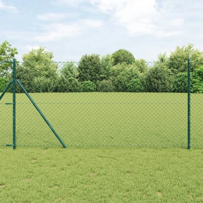 Afbeelding van vidaXL kettinglink hek groen 1,4x25 m staal