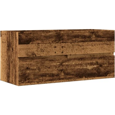 Afbeelding van vidaXL Wastafelkast 100x38,5x45 cm bewerkt hout oud houtkleurig, badkamer wastafel kast, wastafelkastje, badkamerkast