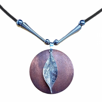 Afbeelding van Ketting bruin hout Allergievrij Lunette verstelbaar Charme Bijoux