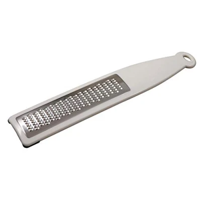Afbeelding van Fackelmann 45476 platte rasp geschikt voor kaas, Frutta, Verdura, gember, Curcuma, citroen, 29 cm, Sybaris Collection, (kleur: wit), hoeveelheid: 1 stuk, roestvrij staal
