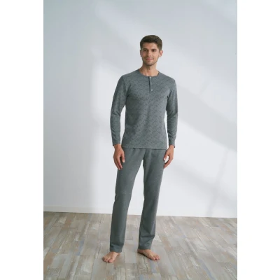 Afbeelding van Pijadore Grote Maten Heren Pyjama Set, Lange Mouwen 2XL