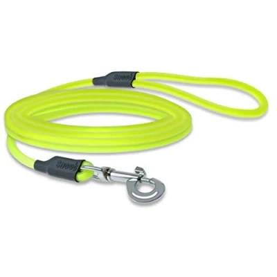 Afbeelding van 5m ronde riem met handlus, sleepriem, neongeel, hondenriem, trainingsriem, zeer stevig, vuil en waterafstotend