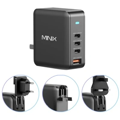 Afbeelding van MINIX 165W USB C oplader, GaN II oplader PD3.1 Max 140W, Turbo 4 poorts wandoplader, snel oplaadstation, adapter voor MacBook Pro/iPad/iPhone15 14 13 Pro Max/Samsung/Steam Deck/Galaxy S24 Ultra