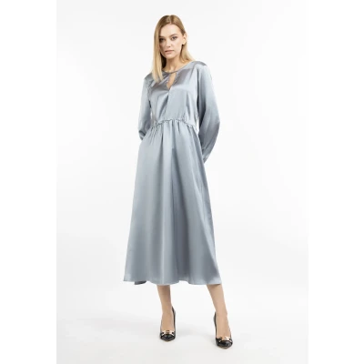Afbeelding van Midi jurk DREIMASTER S / Grijs Blauw 100% Polyester