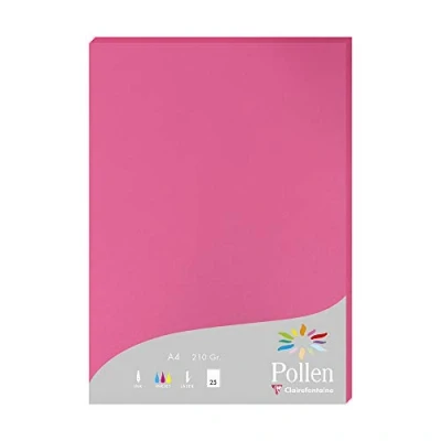 Afbeelding van Clairefontaine een etui met 25 bladeren, 21 x 29,7 cm, 210 g 210g Fuchsia roze