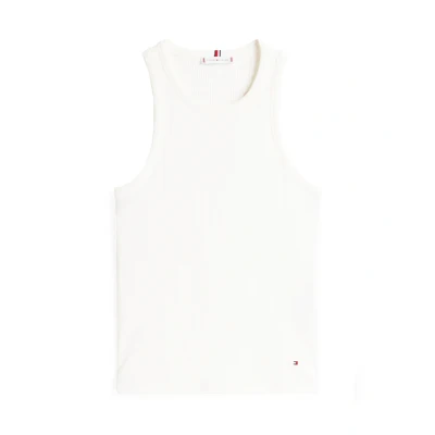 Afbeelding van Tommy Hilfiger SLIM TANK Top, Dames, Maat: Large, Ecru