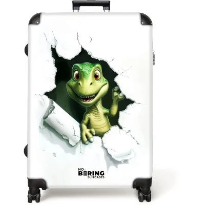 Afbeelding van NoBoringSuitcases.com® Koffer groot Reiskoffer lichtgewicht Dinosaurus Scheur Speels Rolkoffer met 4 wielen Grote trolley XL 98 liter bagage