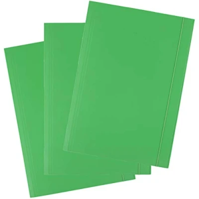 Afbeelding van D.RECT 25 stuks verzamelmappen van karton postmap met elastiek 300 g groen