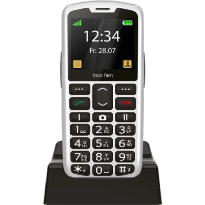 Afbeelding van Beafon, SL260, Silverline, toetstelefoon, seniorenmobiele telefoon met SOS noodoproepknop, compatibel gehoorapparaten, M4/T4, lichtsignaal, display 2,2 inch (5,58 inch), zilver