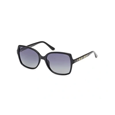 Afbeelding van Guess Donna GU00100 01D Occhiali da sole Iniettato Nero Fumo Squadrata Polarizzata Sfumato