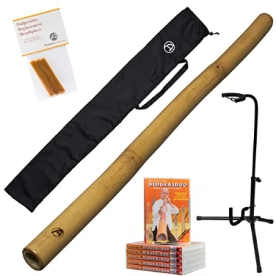Afbeelding van Didgeridoopakket 5 delig: didgeridoo 120cm inclusief bag instructie DVD bijenwas didgeridoostandaard