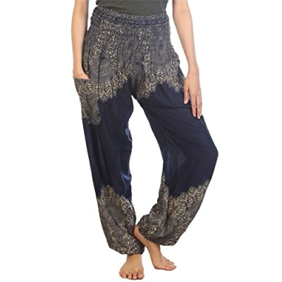 Afbeelding van LOFBAZ Harembroek voor dames, boho, yoga, S 4XL, plussize, hippiekleding, pyjama, XL