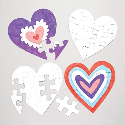 Afbeelding van Baker Ross puzzels&quot;Hart&quot; om in te kleuren (10 stuks)