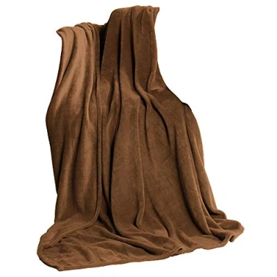 Afbeelding van CelinaTex Wollige XL knuffeldeken 220 x 240 cm bruin deken sofa woondeken zacht microvezel fleece Oeko Tex tv