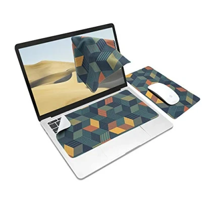 Afbeelding van SenseAGE 3 in 1 muismat Muismat, microvezel toetsenbordstofhoes, scherm/monitor reinigingsdoek antislip, lichtgewicht, draagbaar voor Macbook en laptop tot 13,3 inch Ukiyo e