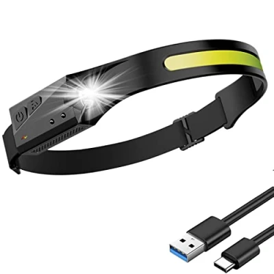 Afbeelding van LONGYIFA LED Head Torch Oplaadbaar, Koplamp Running met Bewegingssensor Waterbestendig Lichtgewicht Hoofd Zaklamp voor Fietsen Camping Hond Wandelen Vissen