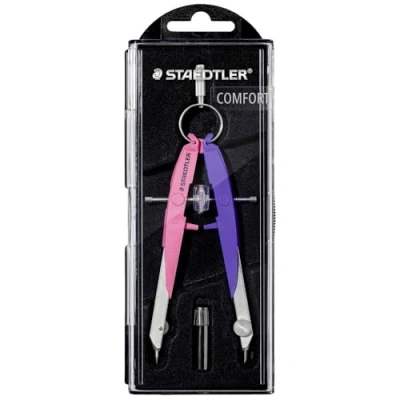 Afbeelding van STAEDTLER Mars Comfort 556 00 N2 passer, geometrisch etui met klapdeksel, neon/roze violet