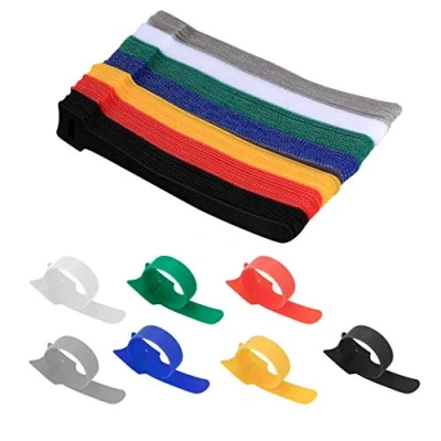 Afbeelding van 70 stuks kabelbinders met klittenbandsluiting, herbruikbaar, kabelbinders, organizer, bevestigingselement voor thuis, kantoor, accessoires