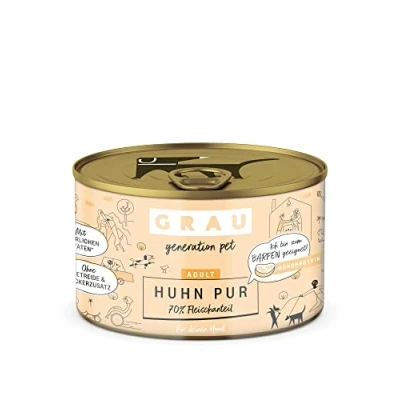 Afbeelding van GRAU het origineel Natvoer voor honden puur kip, 6 verpakking (6 x 200 g), monoproteïne, volwassen