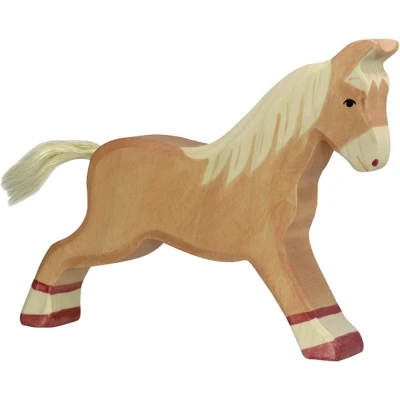 Afbeelding van Holztiger paard rennend lichtbruin 17 cm