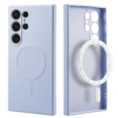 Afbeelding van Samsung Galaxy S24 Ultra MagSafe Hoesje Siliconen en TPU (zacht) iMoshion Backcover/Softcase Lila Telefoonhoesje
