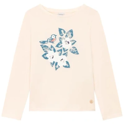 Afbeelding van Petit Bateau T shirt met lange mouwen voor meisjes, Avalanche wit/blauw polton, 6 Jaren