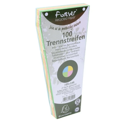 Afbeelding van 100 x Exacompta scheidingsstroken trapezium 240x105mm assorti