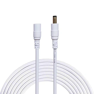 Afbeelding van Liwinting DC Verlengkabel 5.5mm x 2.1mm Aansluitkabel Gelijkstroom Connector Kabel Splitter Man vrouw voor Voeding, CCTV Camera Power 2m Wit