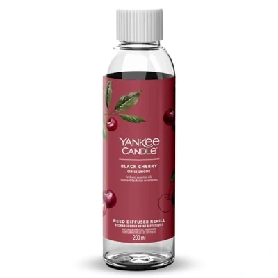 Afbeelding van Yankee Candle Signature Reed Diffuser Navulling Zwarte Kersen 200ml Tot 20 weken geur Perfecte cadeaus voor vrouwen
