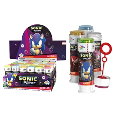 Afbeelding van DULCOP Pak van 36 Sonic Bubbles Zeepbellen 60 ml 047338PA Zwart Plastic Officiële Licentie Kinder Speelgoed Buitenspel Vanaf 3 jaar