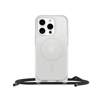 Afbeelding van OtterBox React Necklace hoesje met MagSafe voor iPhone 15, beschermhoes verstelbare en afneembare kettingriem, getest volgens militaire standaard, Transparent, Zonder Verpakking
