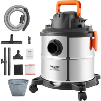 Afbeelding van VEVOR nat droogzuiger industriële stofzuiger 20L 6HP met sproeiers zilver