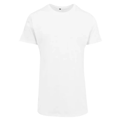Afbeelding van Build Your Brand Shaped Long Tee T shirt met korte mouwen voor heren, Wit (wit), XS