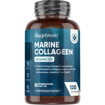 Afbeelding van maxmedix Marine collageen capsules 1200 mg Met Hyaluronzuur, Zink, CoQ10 en Vitamine C 90 Laboratorium getest supplement