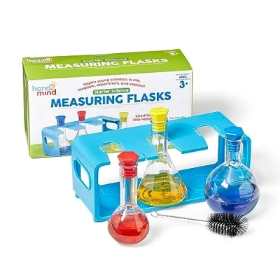Afbeelding van Learning Resources Starter Science Maatkolven leeftijd 3+, plastic maatbekers voor kinderen, laboratoriummateriaal, meetmateriaal kinderen natuurkundesets, scheikunde wetenschap