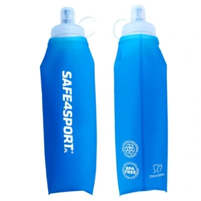Afbeelding van SAFE4SPORT Soft Flask 750 ml blauw opvouwbare bidon zachte TPU sportfles