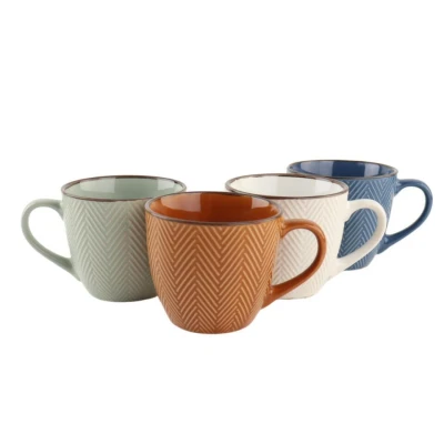 Afbeelding van OTIX Koffiekopjes met Oor Set van 4 Verschillende kleuren Aardewerk 250 ml