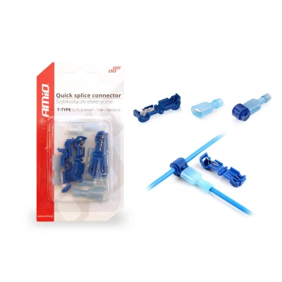 Afbeelding van Aftakklem + Draad connector 0.75 2.5mm Blauw 5 stuks