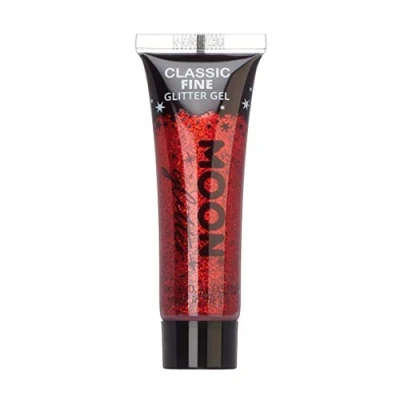 Afbeelding van Moon glitter Klassieke fijne glansgel 12 ml rood voor het gezicht.