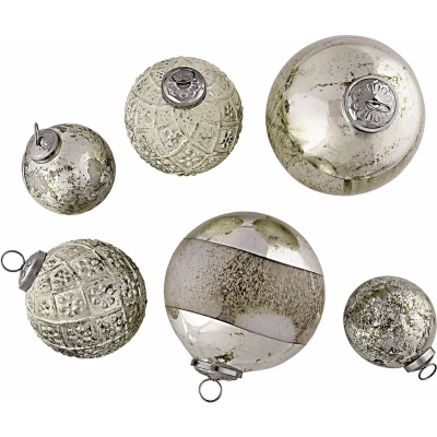 Afbeelding van LOBERON Kerstballen set van 6 Ephyriel antiekgoudkleurig