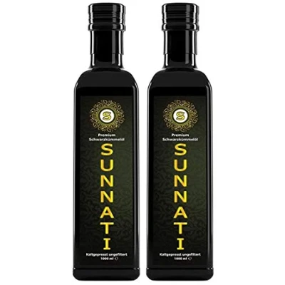 Afbeelding van Sunnati® Zwarte komijnolie ongefilterd, koudgeperst, 100% zuiver, 2 x 1000 ml (2 liter)
