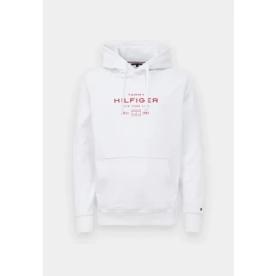 Afbeelding van Tommy Hilfiger OVAL Graphic Hoodie Unisex Sweater, Maat: Medium, White